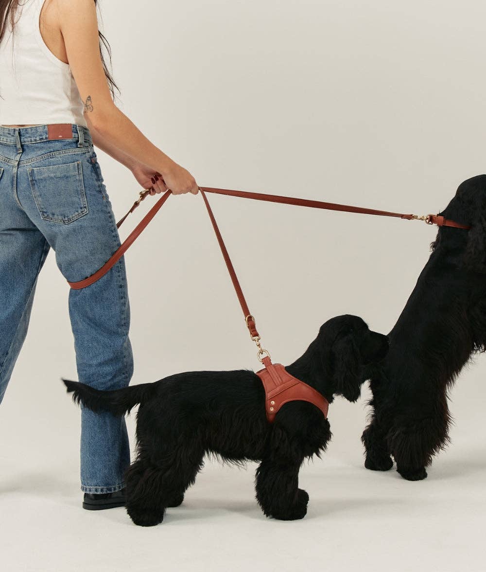 Jala többpozíciós póráz | Barna vegán bőr