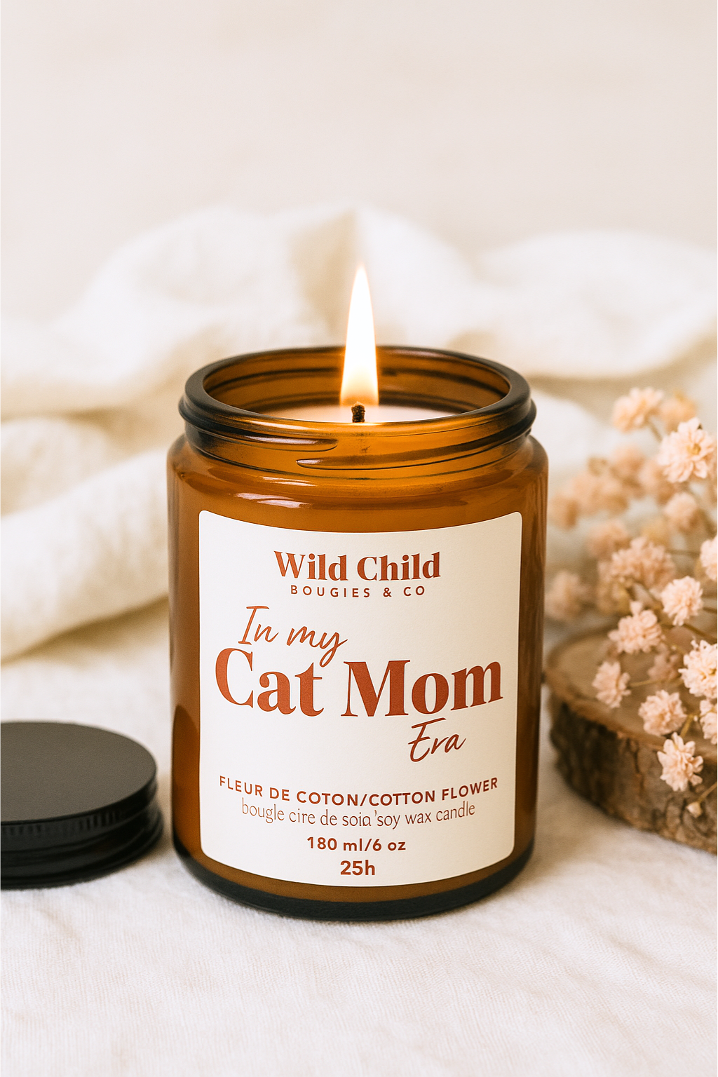 „Cat Mom Era” illatgyertya – szójaviaszból