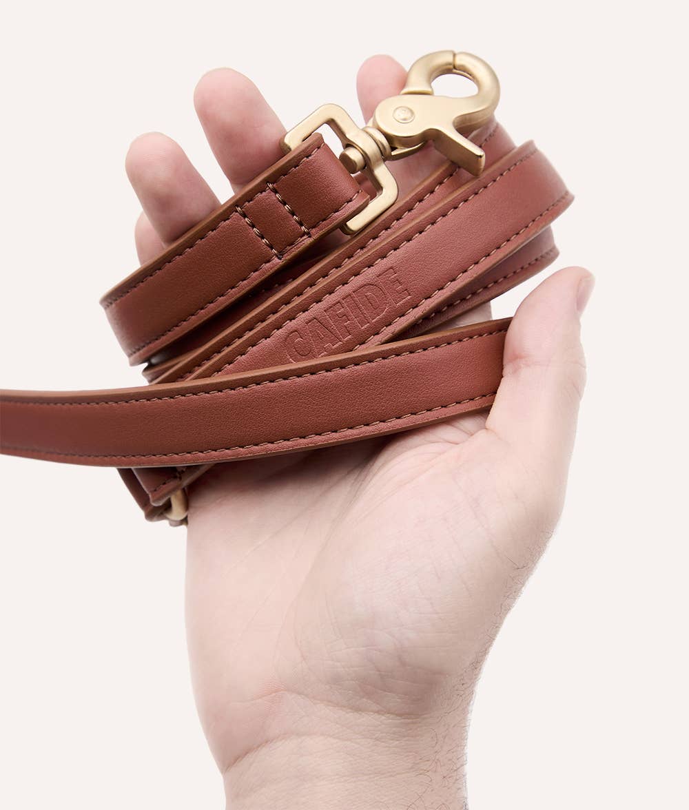 Jala többpozíciós póráz | Barna vegán bőr