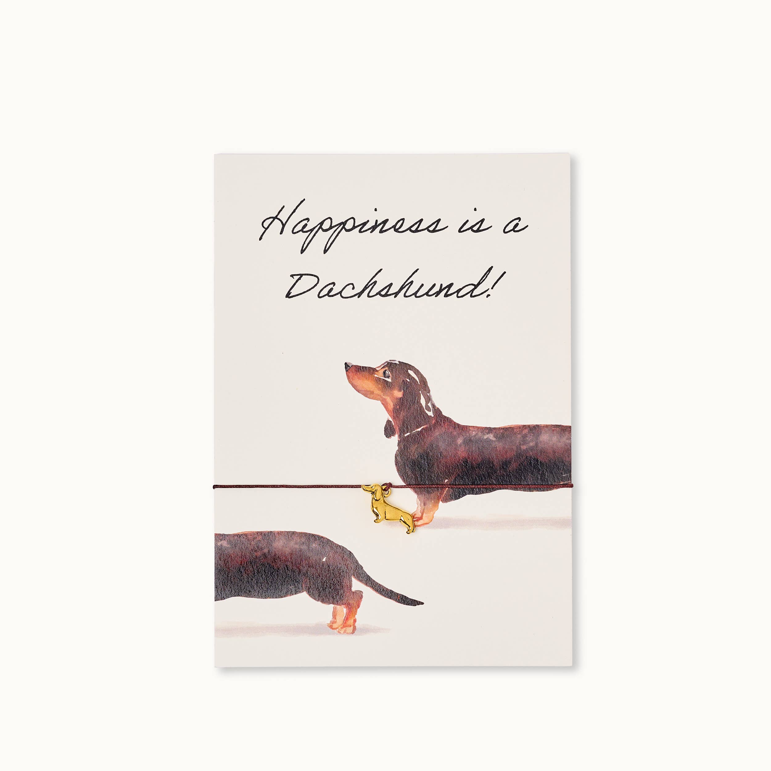 Happiness is a Dachshund – karkötő ajándékkártyán