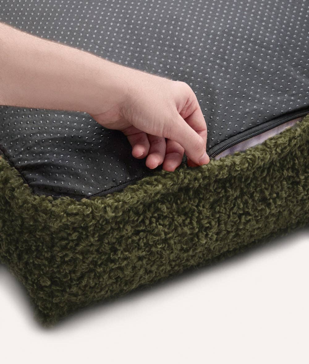 Cuadra kutyaágy | Zöld „sheep” anyag